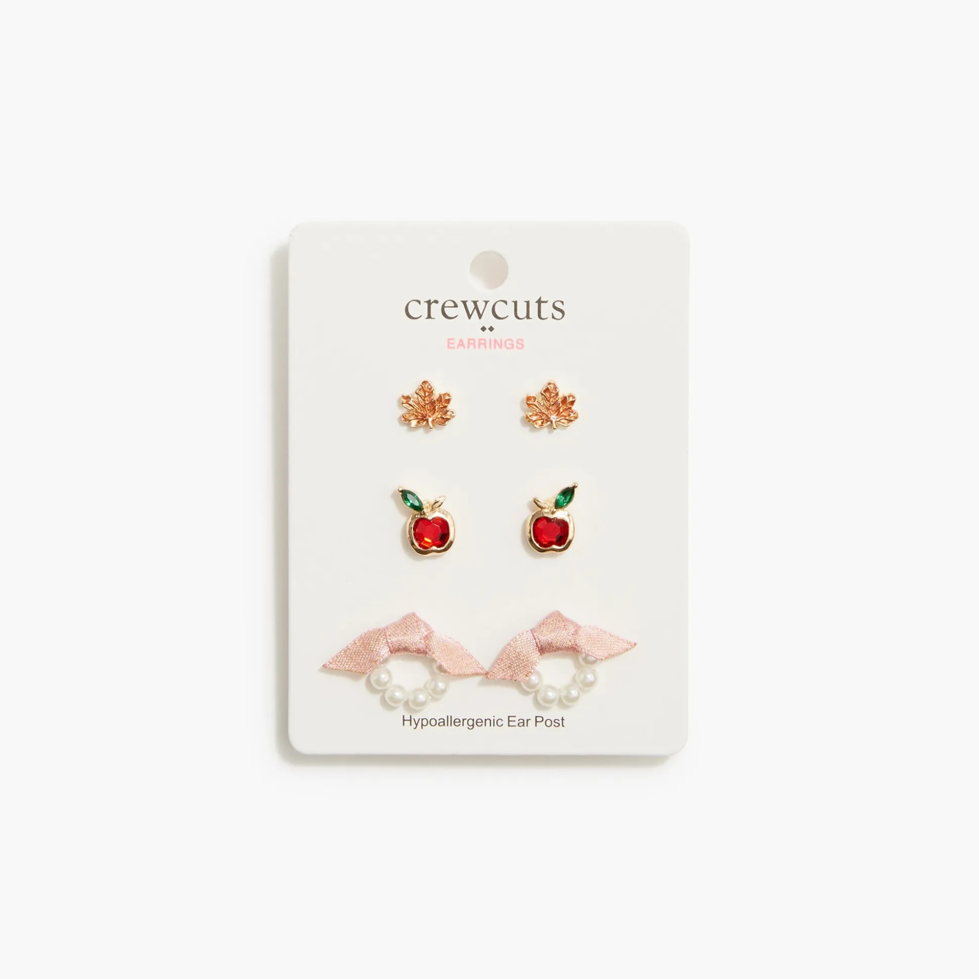 Factory: Girls' Apple Gem Earrings Pack For Girls>J.Crew Factory Outlet