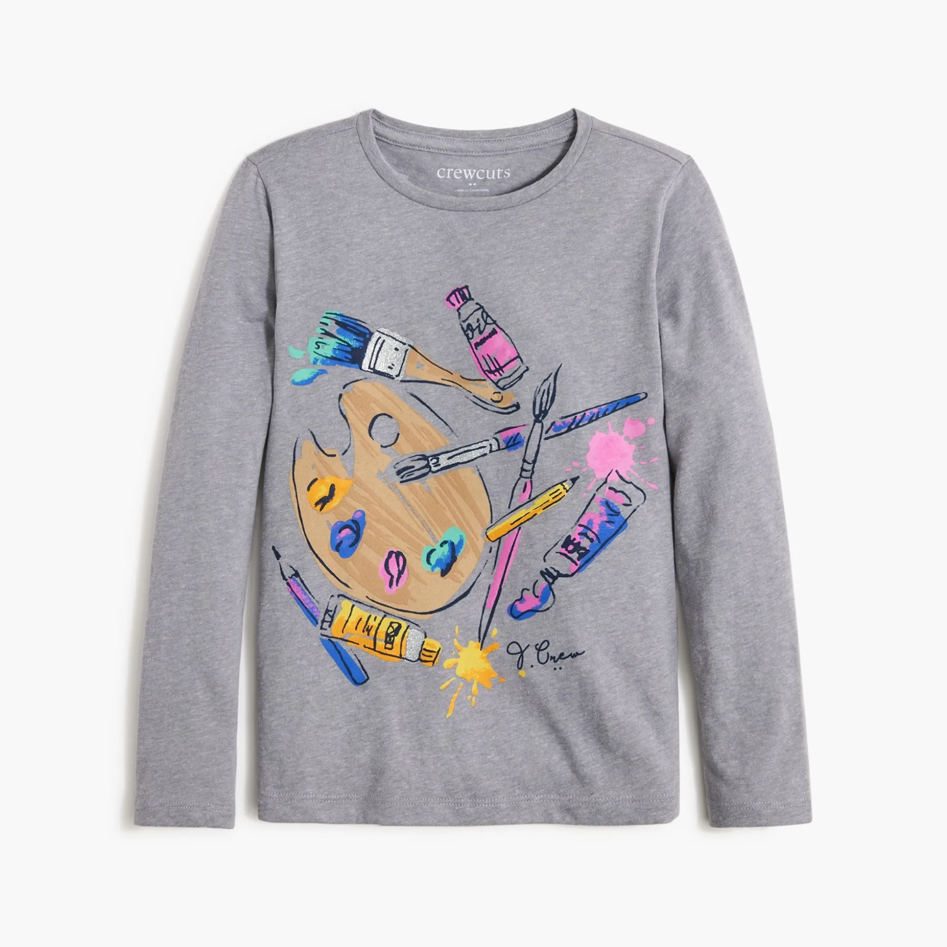 Factory: Girls' Long-Sleeve Art Graphic Tee For Girls>J.Crew Factory Flash Sale