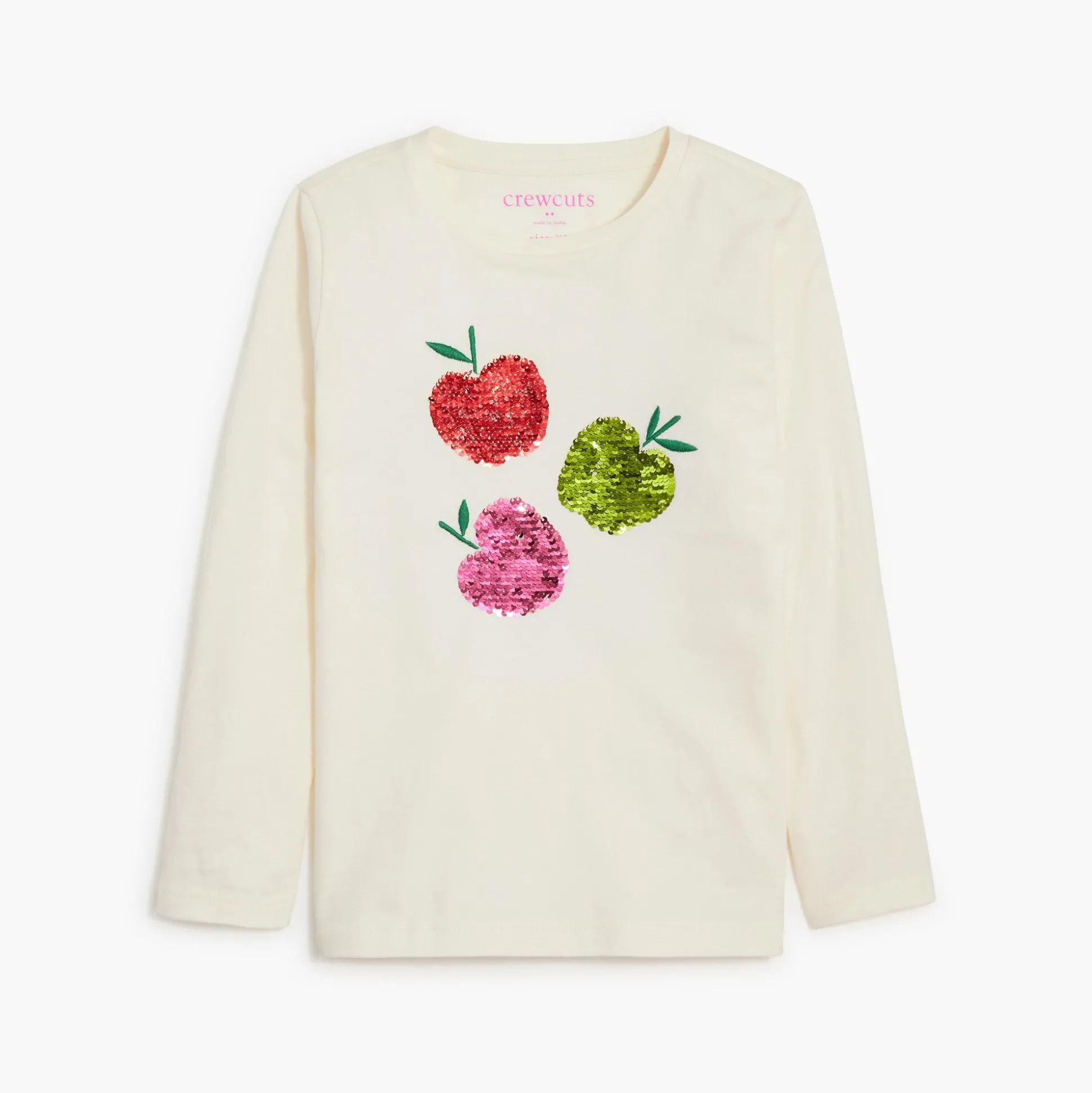 Factory: Girls' Long-Sleeve Sequin Apple Graphic Tee For Girls>J.Crew Factory Hot