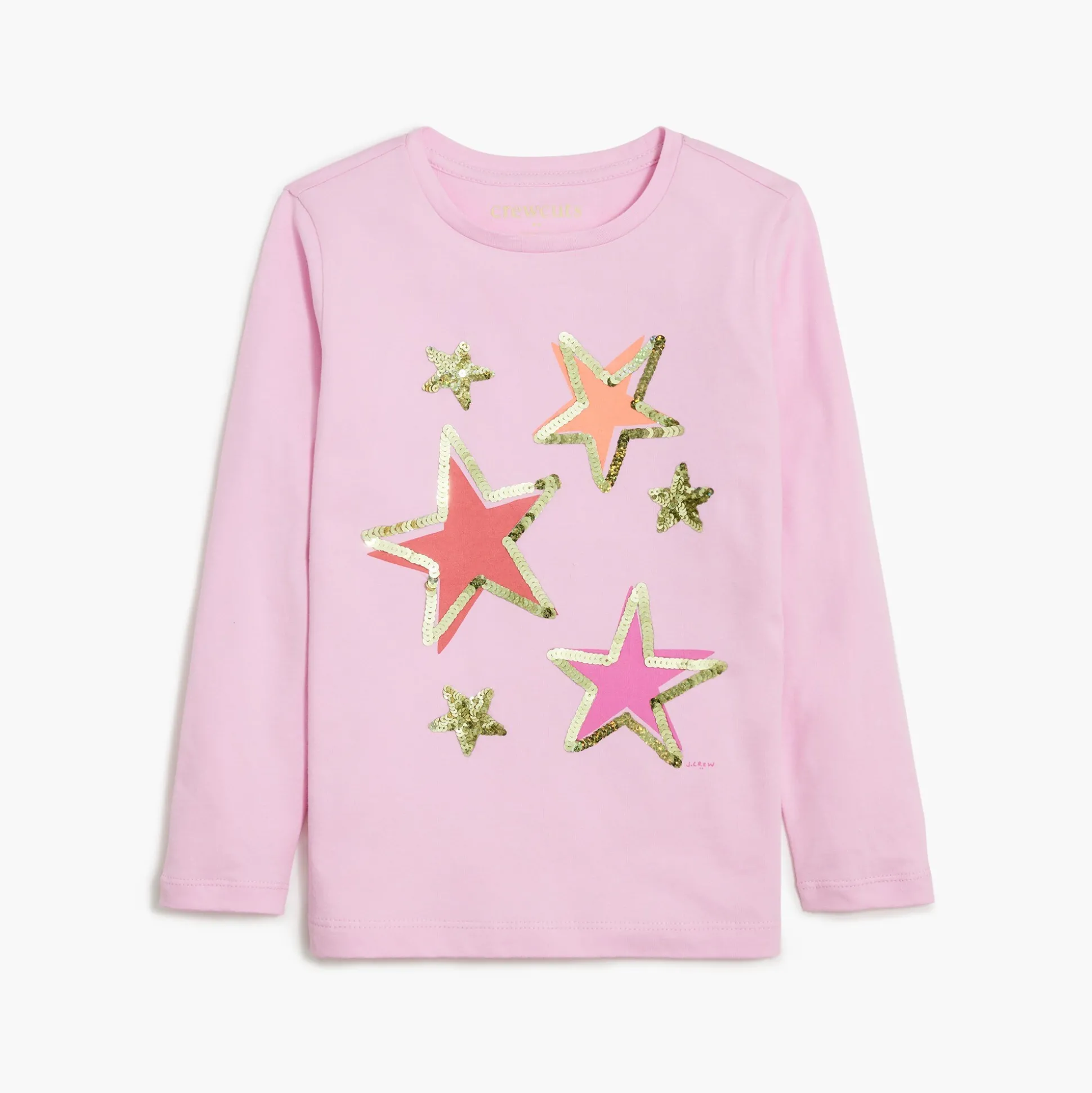 Factory: Girls' Long-Sleeve Sequin Stars Graphic Tee For Girls>J.Crew Factory Best