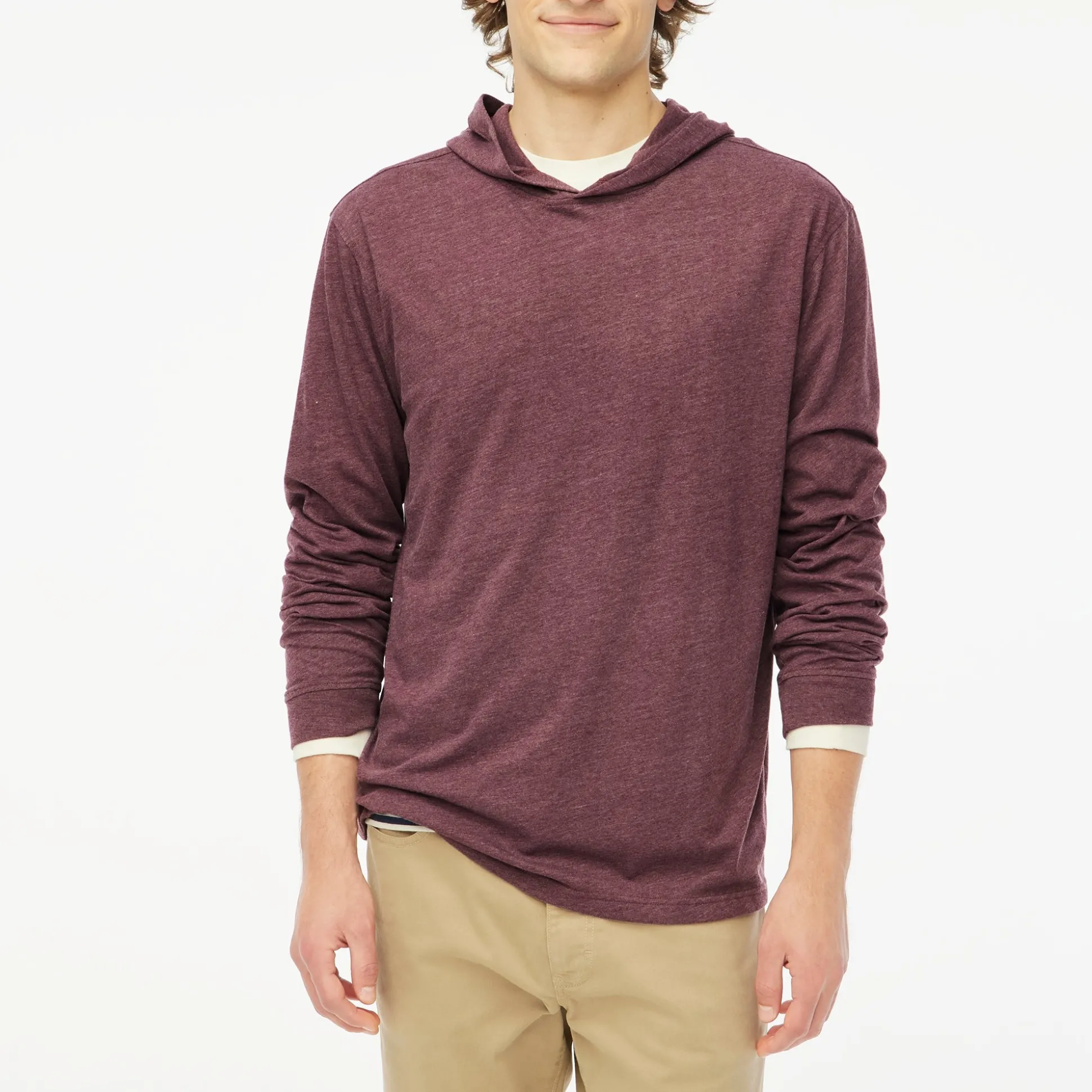 Factory: Heathered Long-Sleeve Washed Jersey Hoodie For Men>J.Crew Factory Online