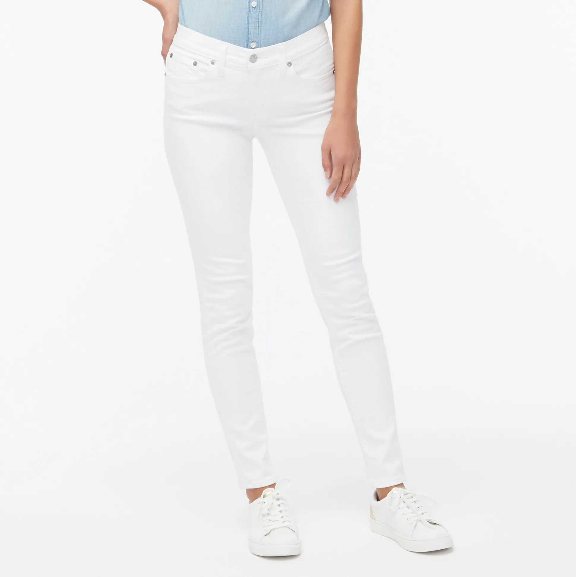 Factory: 8"-Rise White Skinny Jean In Signature Stretch For Women>J.Crew Factory Online