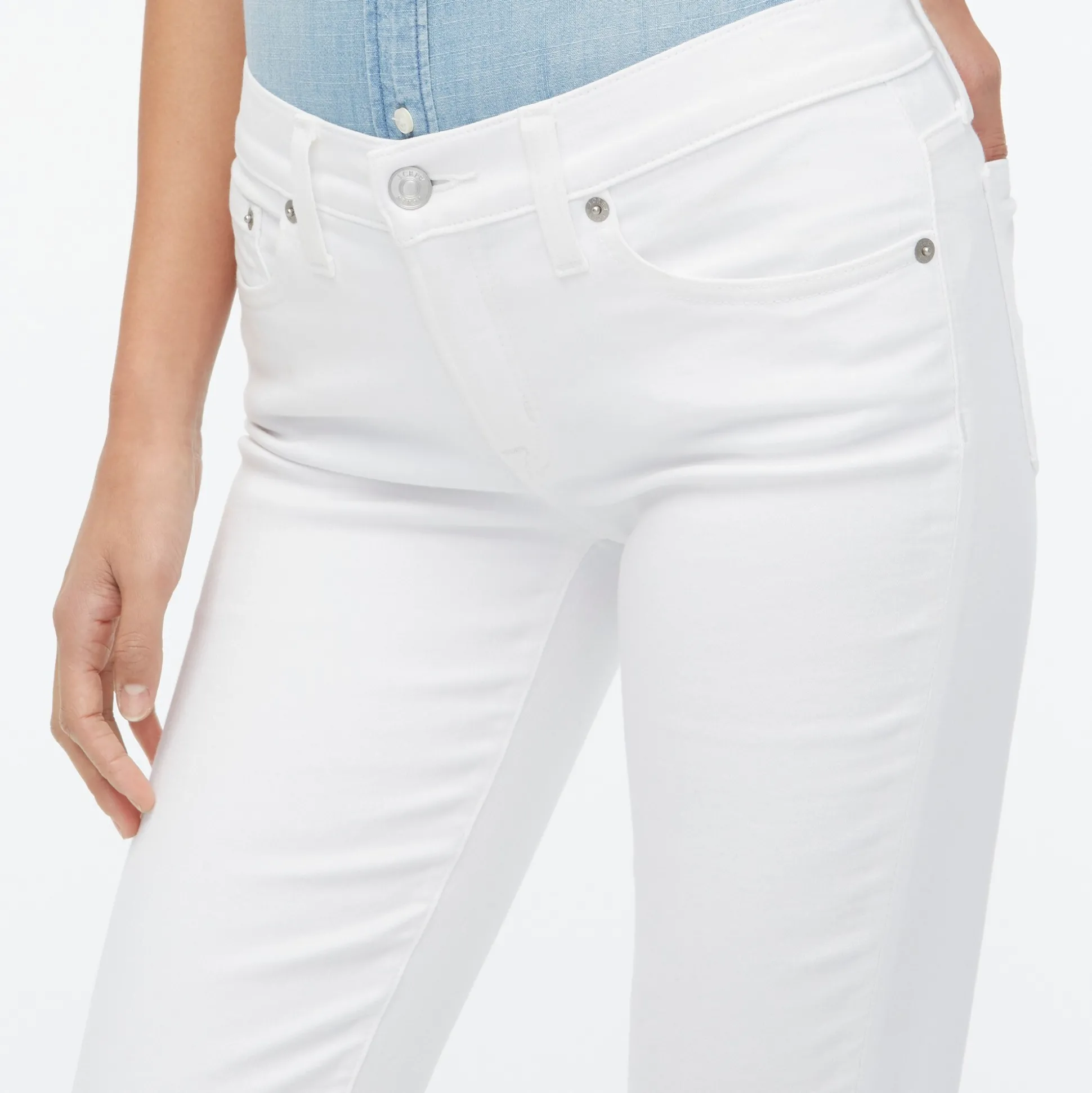 Factory: 8"-Rise White Skinny Jean In Signature Stretch For Women>J.Crew Factory Online