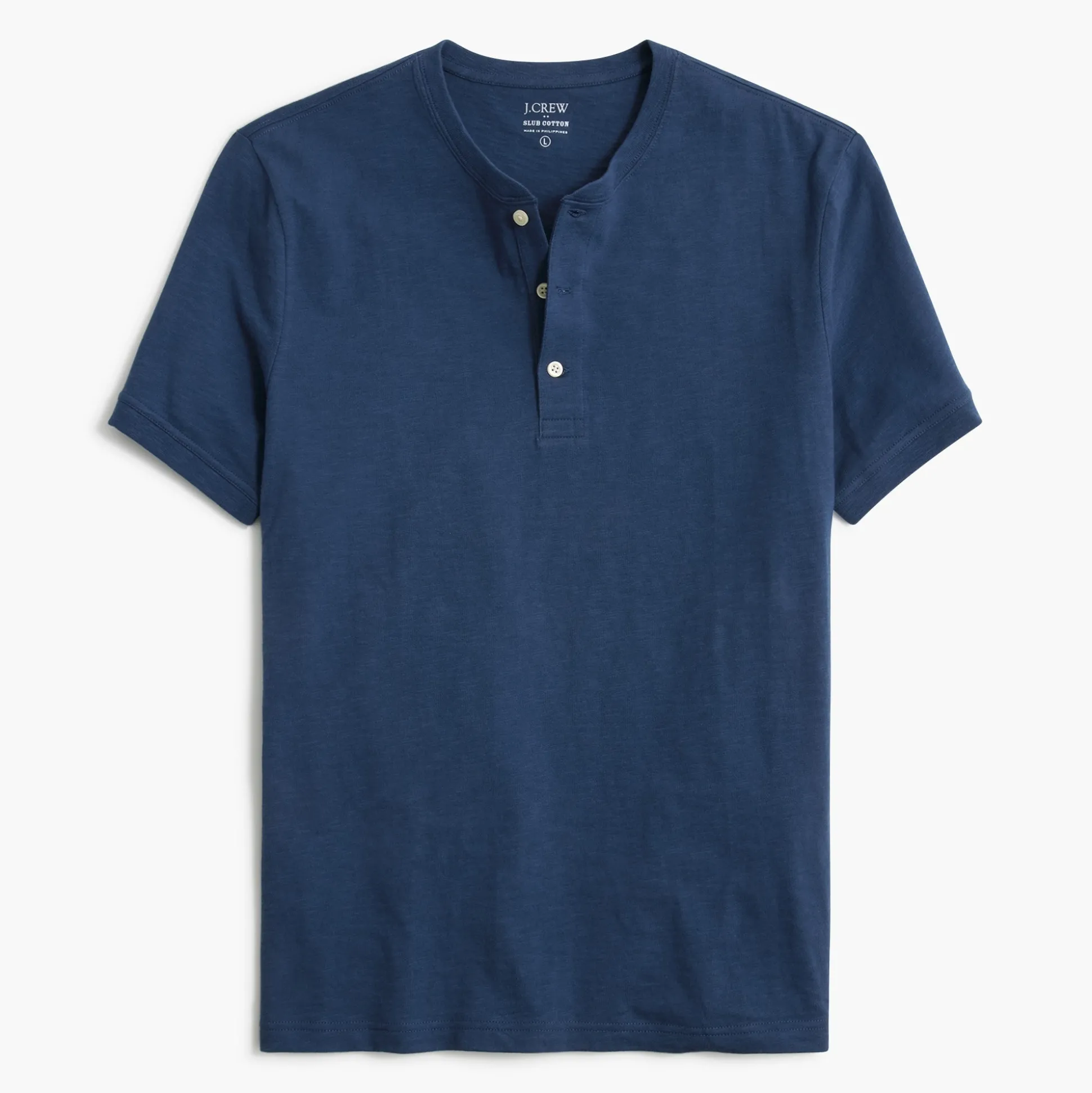 Factory: Short-Sleeve Henley In Slub Cotton For Men>J.Crew Factory Clearance