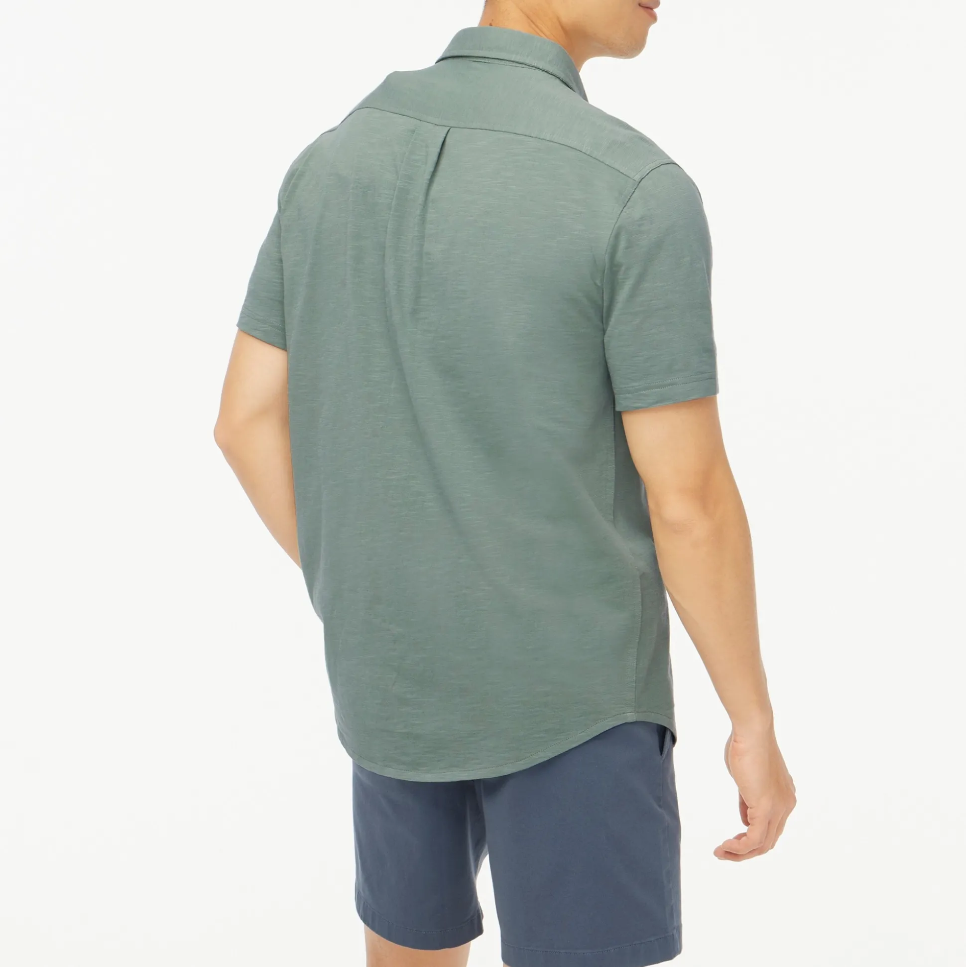 Factory: Short-Sleeve Knit Button-Down Shirt For Men>J.Crew Factory Flash Sale