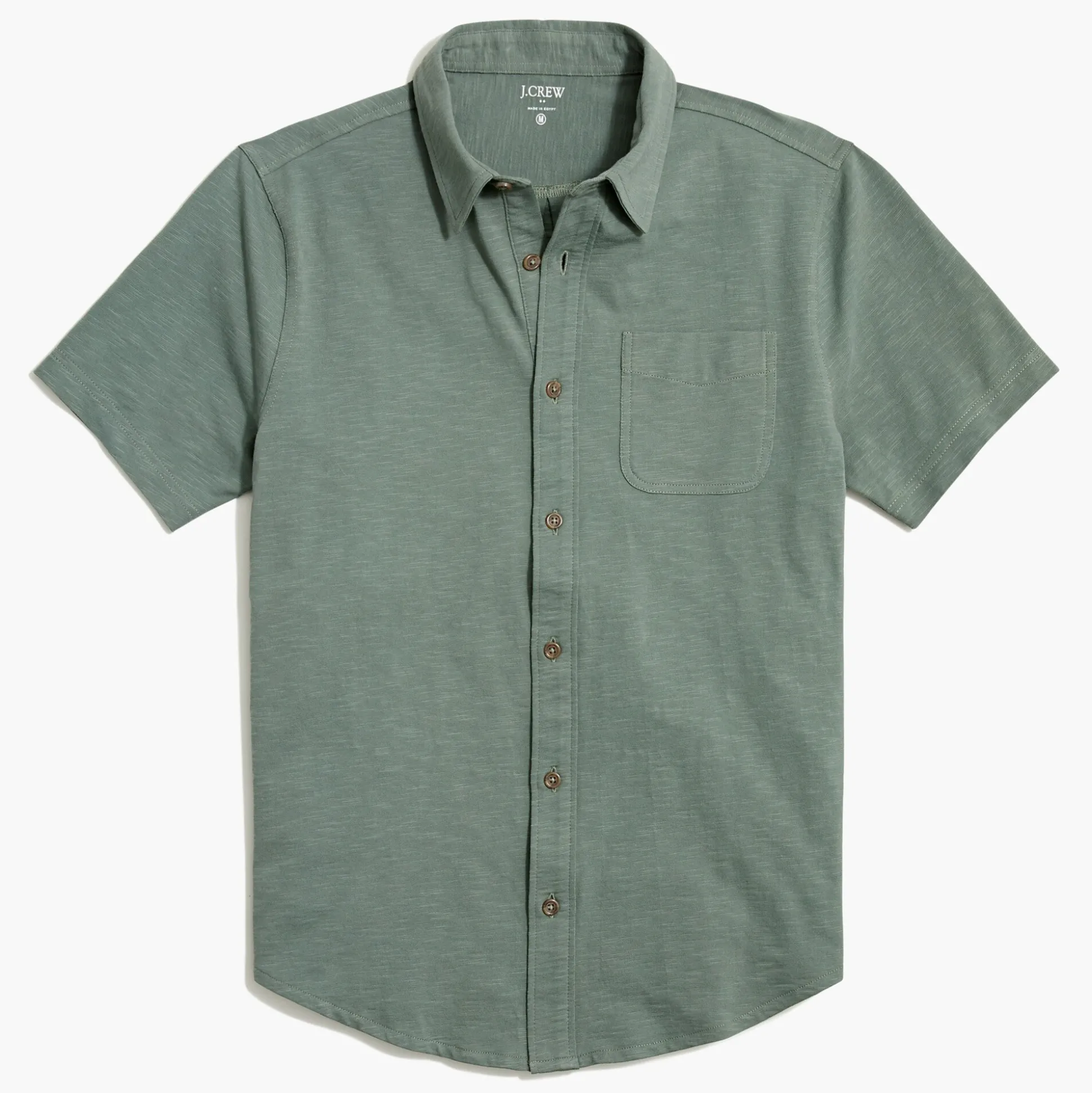 Factory: Short-Sleeve Knit Button-Down Shirt For Men>J.Crew Factory Flash Sale